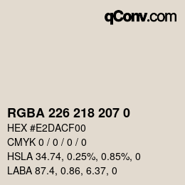 颜色代码: RGBA 226 218 207 0 | qconv.com