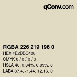 Color code: RGBA 226 219 196 0 | qconv.com