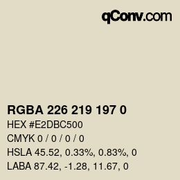 颜色代码: RGBA 226 219 197 0 | qconv.com