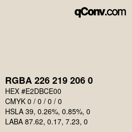 Color code: RGBA 226 219 206 0 | qconv.com