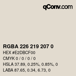 カラーコード: RGBA 226 219 207 0 | qconv.com