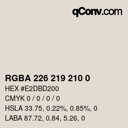 Color code: RGBA 226 219 210 0 | qconv.com