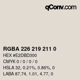 Color code: RGBA 226 219 211 0 | qconv.com