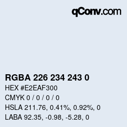 Color code: RGBA 226 234 243 0 | qconv.com