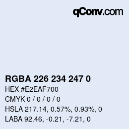 Color code: RGBA 226 234 247 0 | qconv.com