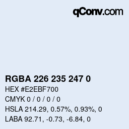 Color code: RGBA 226 235 247 0 | qconv.com