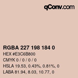 Color code: RGBA 227 198 184 0 | qconv.com