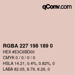 Color code: RGBA 227 198 189 0 | qconv.com