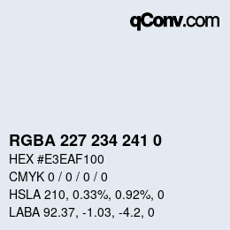 Color code: RGBA 227 234 241 0 | qconv.com