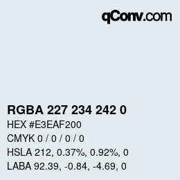 カラーコード: RGBA 227 234 242 0 | qconv.com