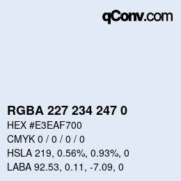 颜色代码: RGBA 227 234 247 0 | qconv.com