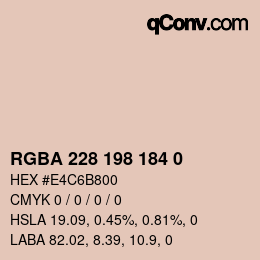 Color code: RGBA 228 198 184 0 | qconv.com