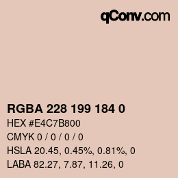 Color code: RGBA 228 199 184 0 | qconv.com