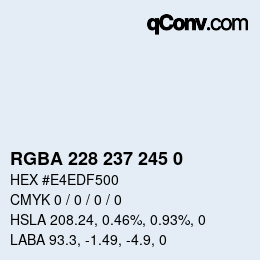 Código de color: RGBA 228 237 245 0 | qconv.com