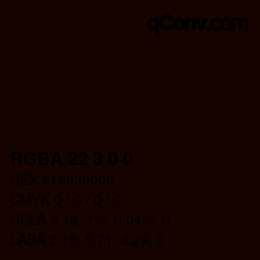 Color code: RGBA 22 3 0 0 | qconv.com