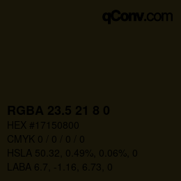Code couleur: RGBA 23.5 21 8 0 | qconv.com