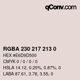 Color code: RGBA 230 217 213 0 | qconv.com