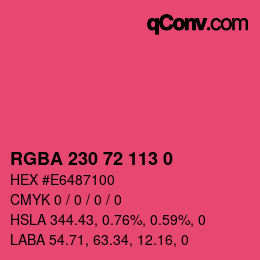 Color code: RGBA 230 72 113 0 | qconv.com
