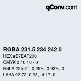 Color code: RGBA 231.5 234 242 0 | qconv.com
