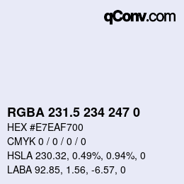 Color code: RGBA 231.5 234 247 0 | qconv.com