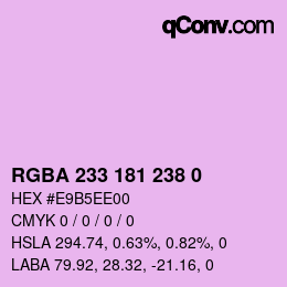 Farbcode: RGBA 233 181 238 0 | qconv.com