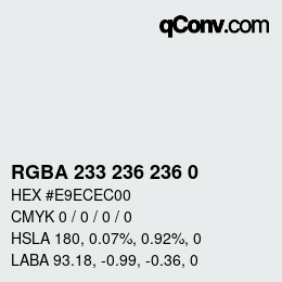 颜色代码: RGBA 233 236 236 0 | qconv.com
