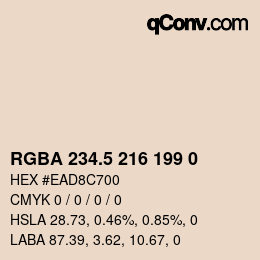 Code couleur: RGBA 234.5 216 199 0 | qconv.com