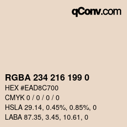 カラーコード: RGBA 234 216 199 0 | qconv.com