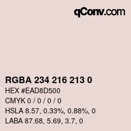 Color code: RGBA 234 216 213 0 | qconv.com