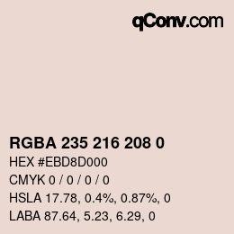 Color code: RGBA 235 216 208 0 | qconv.com