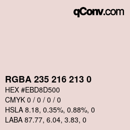 Color code: RGBA 235 216 213 0 | qconv.com