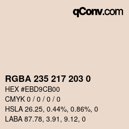 カラーコード: RGBA 235 217 203 0 | qconv.com
