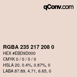 颜色代码: RGBA 235 217 208 0 | qconv.com