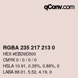 Color code: RGBA 235 217 213 0 | qconv.com