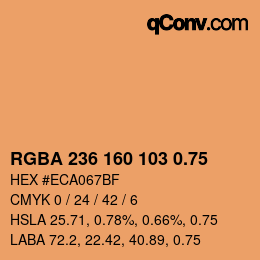 颜色代码: RGBA 236 160 103 0.75 | qconv.com