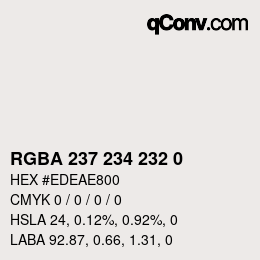 颜色代码: RGBA 237 234 232 0 | qconv.com