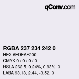 Color code: RGBA 237 234 242 0 | qconv.com