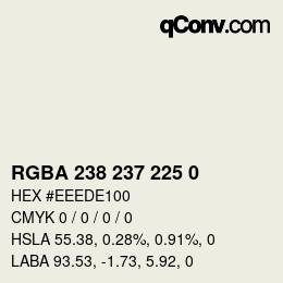 颜色代码: RGBA 238 237 225 0 | qconv.com