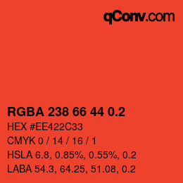 Código de color: RGBA 238 66 44 0.2 | qconv.com