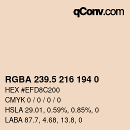 Color code: RGBA 239.5 216 194 0 | qconv.com