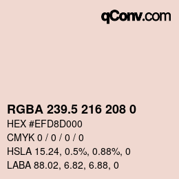 Color code: RGBA 239.5 216 208 0 | qconv.com