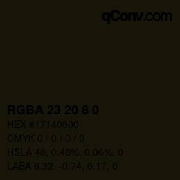 Color code: RGBA 23 20 8 0 | qconv.com