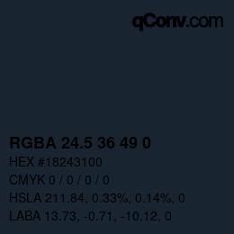 Farbcode: RGBA 24.5 36 49 0 | qconv.com