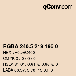 Color code: RGBA 240.5 219 196 0 | qconv.com