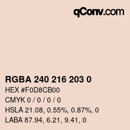 颜色代码: RGBA 240 216 203 0 | qconv.com