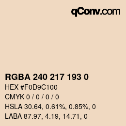 Color code: RGBA 240 217 193 0 | qconv.com