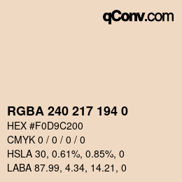 Color code: RGBA 240 217 194 0 | qconv.com