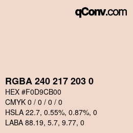 Color code: RGBA 240 217 203 0 | qconv.com
