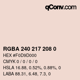 颜色代码: RGBA 240 217 208 0 | qconv.com