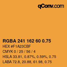 颜色代码: RGBA 241 162 60 0.75 | qconv.com